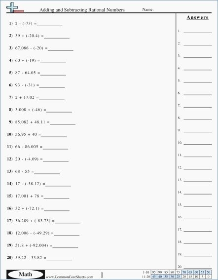 rational and irrational numbers worksheet