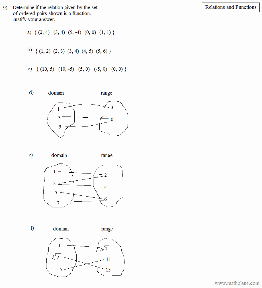 50 Relations And Functions Worksheet