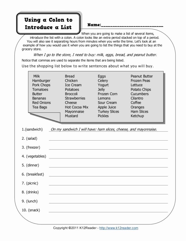 50 Semicolon And Colon Worksheet Chessmuseum Template Library