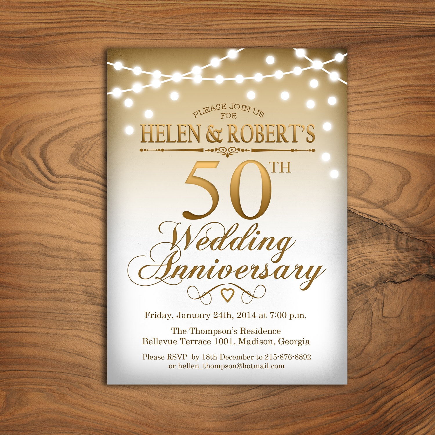 50Th Anniversary Invitations Templates