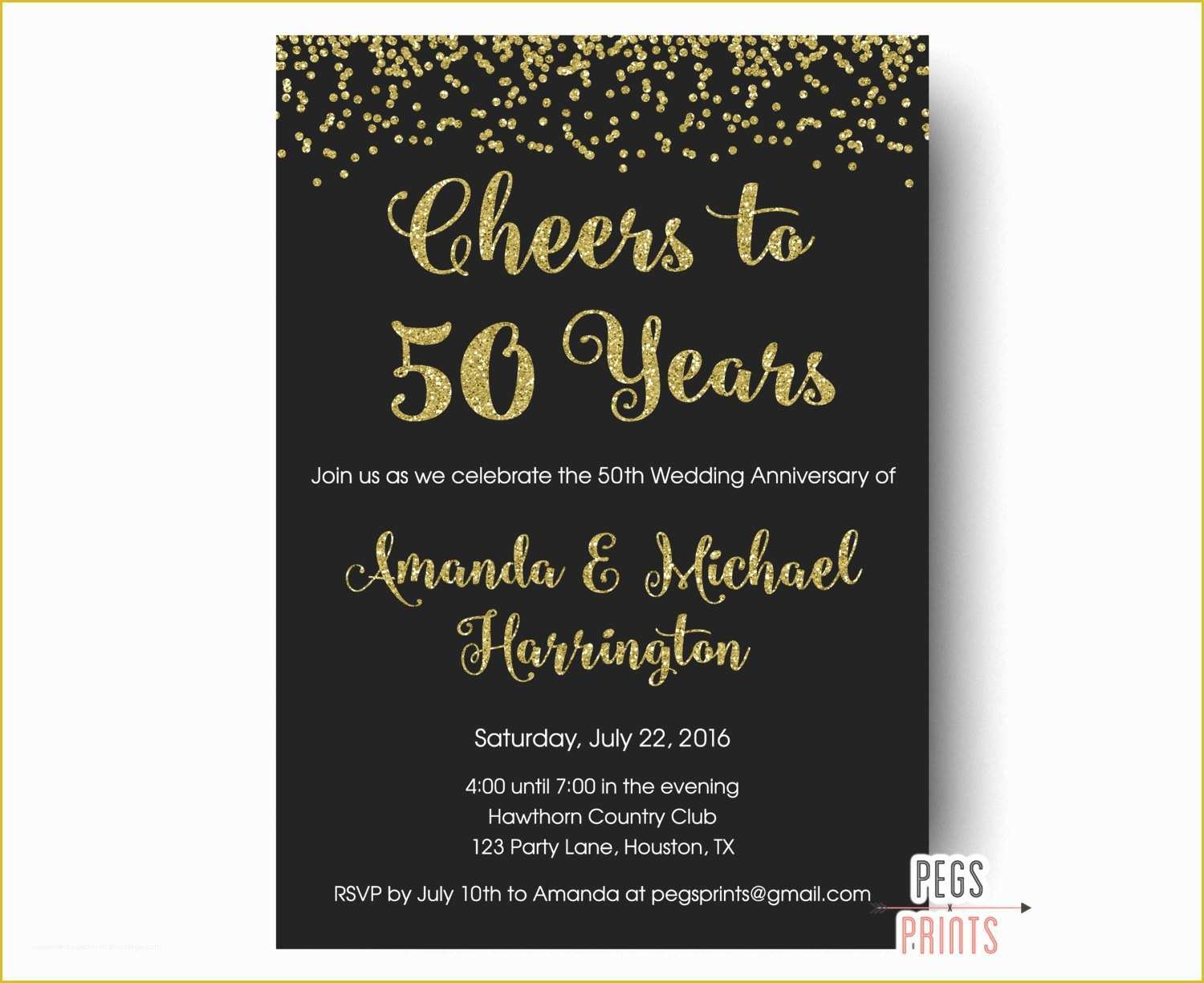 50th Wedding Anniversary Invitations Templates Free Download Of Cheers 
