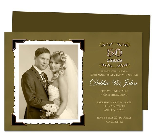 50Th Wedding Anniversary Invitations Templates Free Download