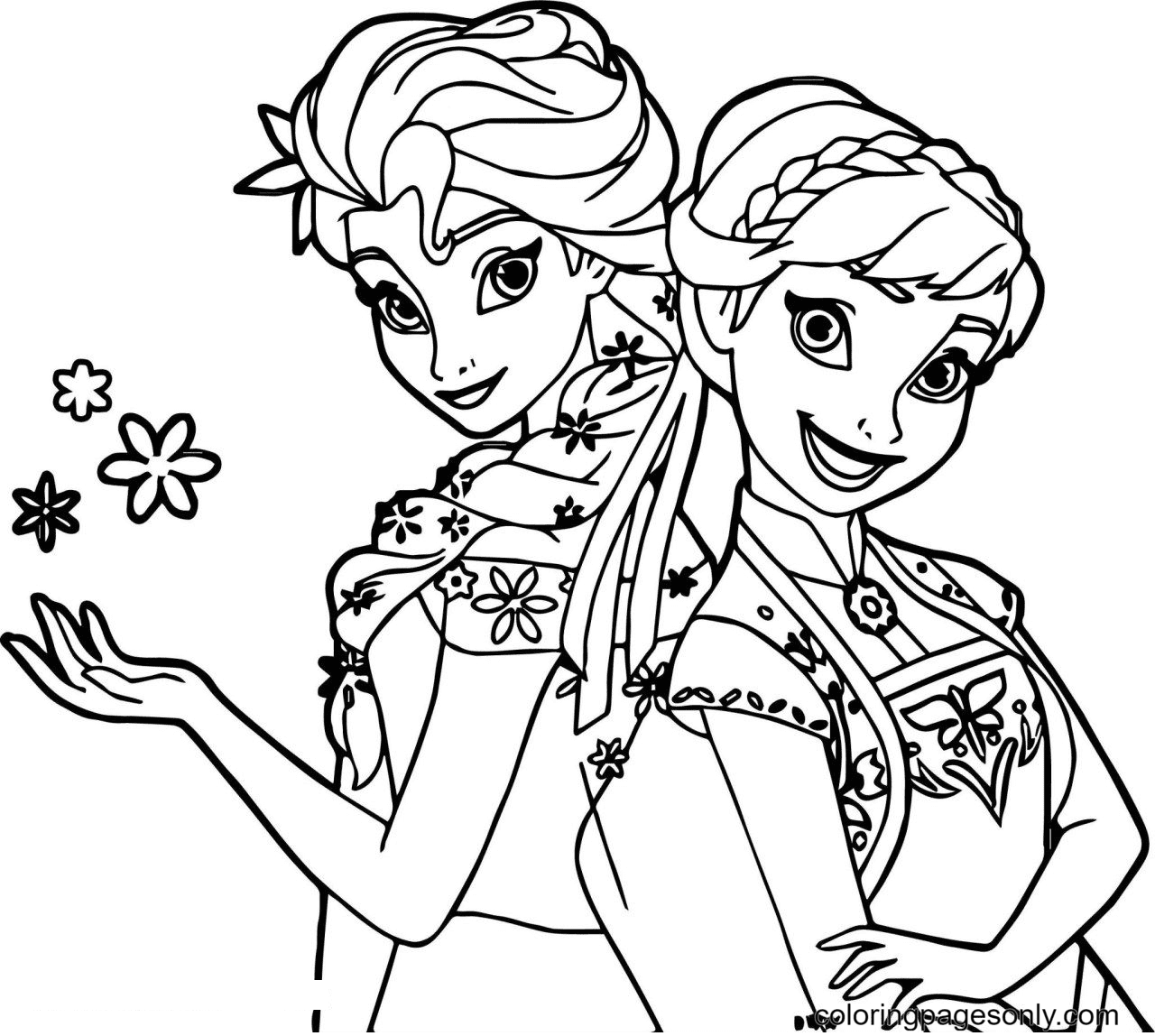 Coloring Pages Anna And Elsa