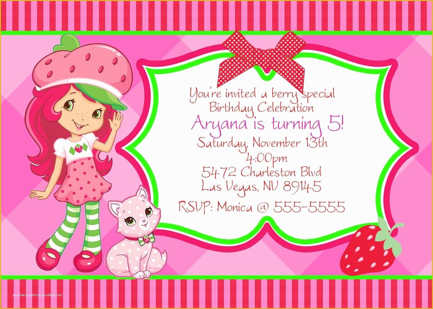 58 Strawberry Shortcake Invitation Template Free Download 