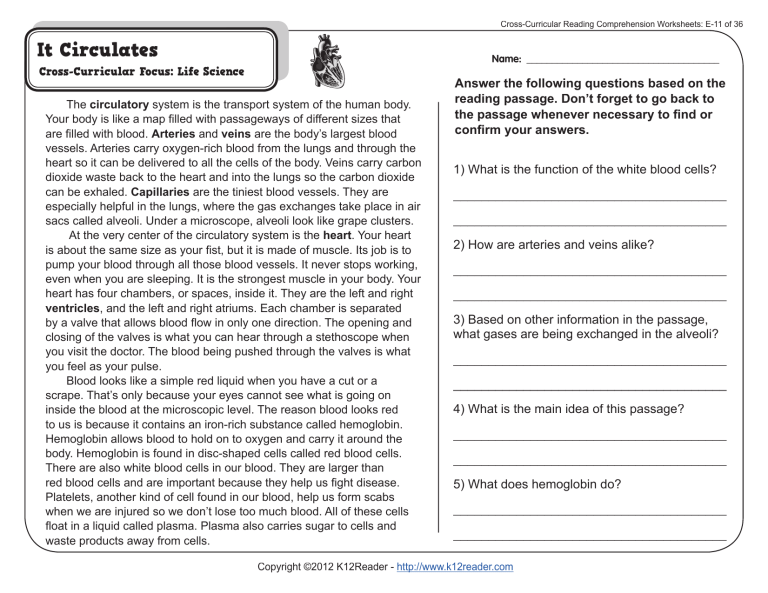 5th Grade Science Reading Comprehension Worksheets Scienceworksheets