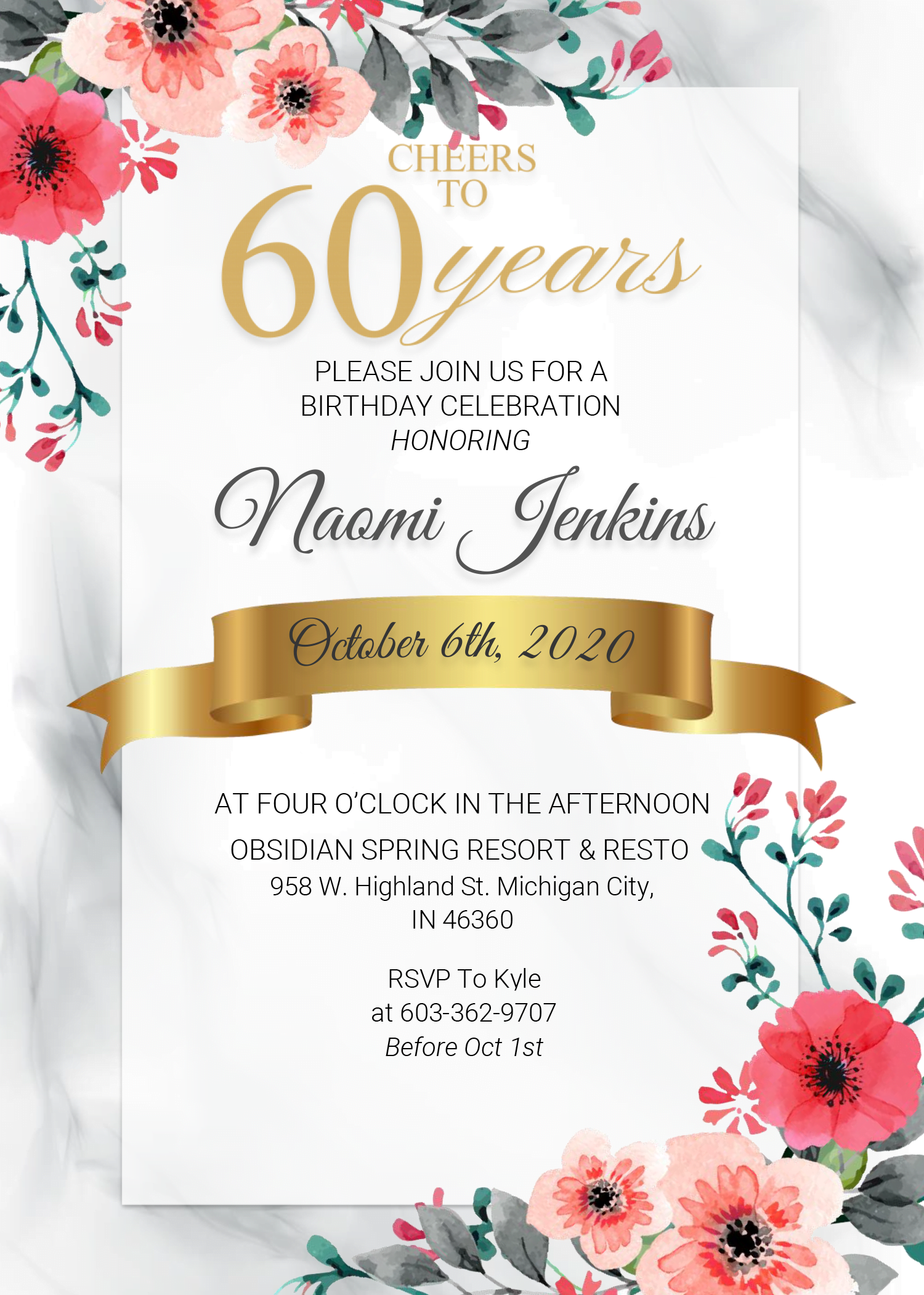 60Th Birthday Invitation Templates