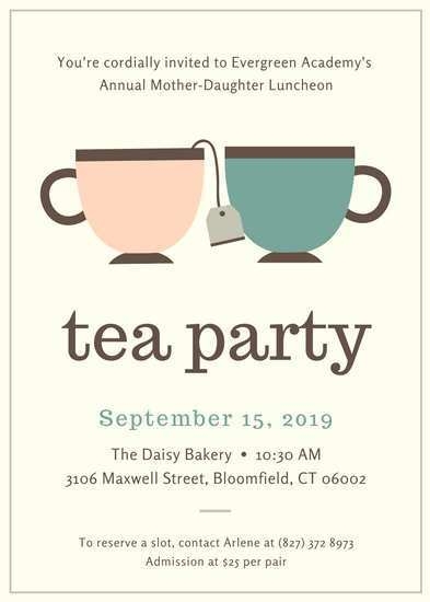 62 Printable Blank Tea Party Invitation Template Now For Blank Tea 