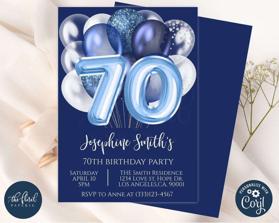 70th birthday invitation templates free