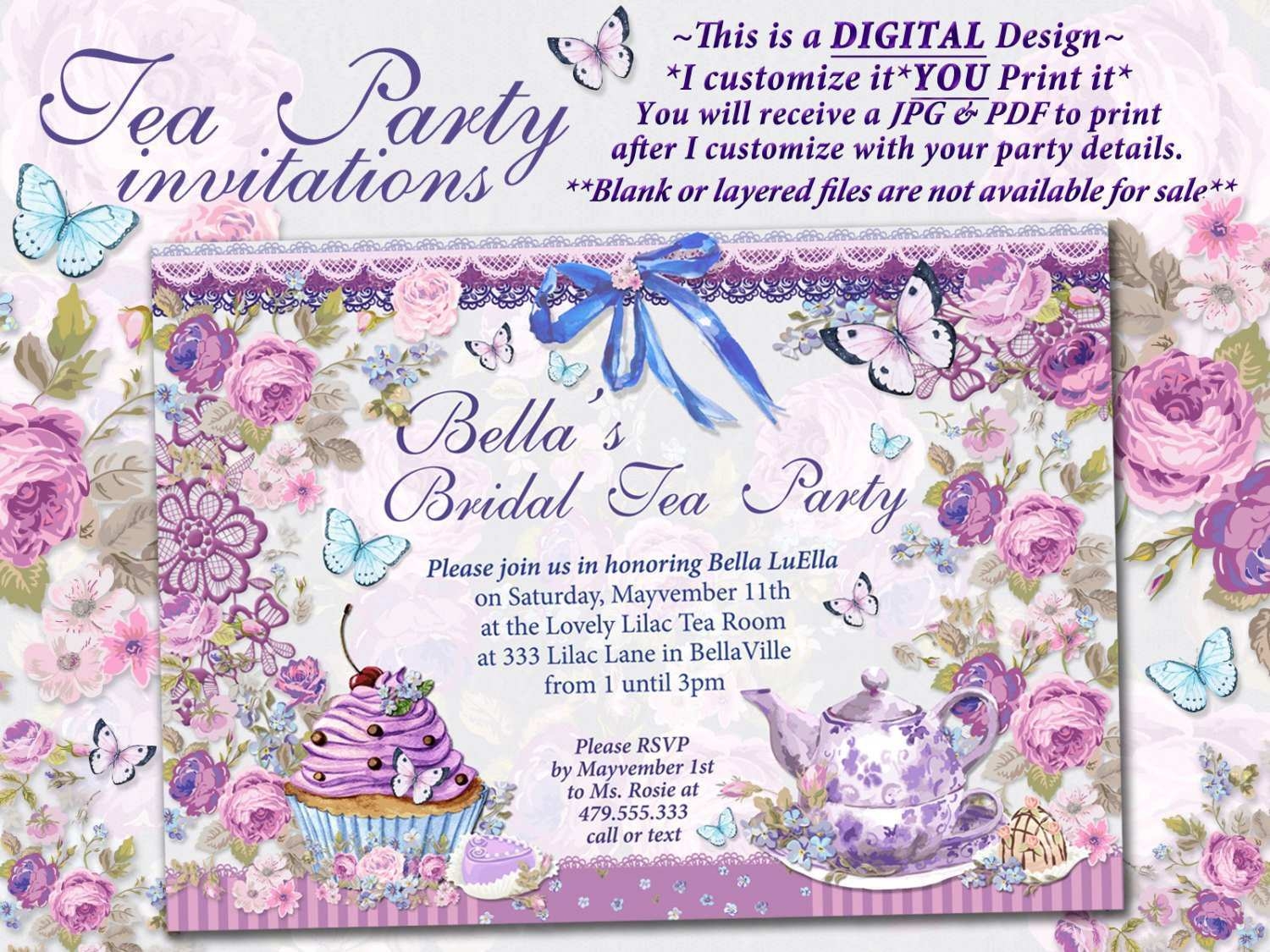 77 Printable Blank Tea Party Invitation Template With Stunning Design 