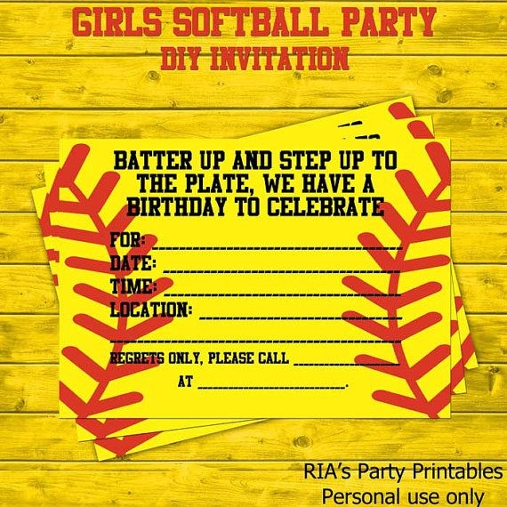 8 Best Images Of Free Printable Softball Birthday Invitations Free 