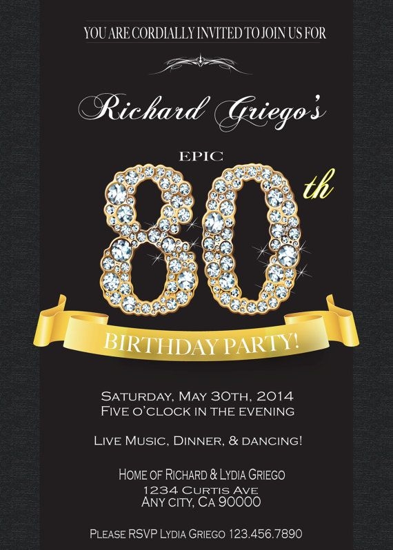 80th birthday invitation wording templates