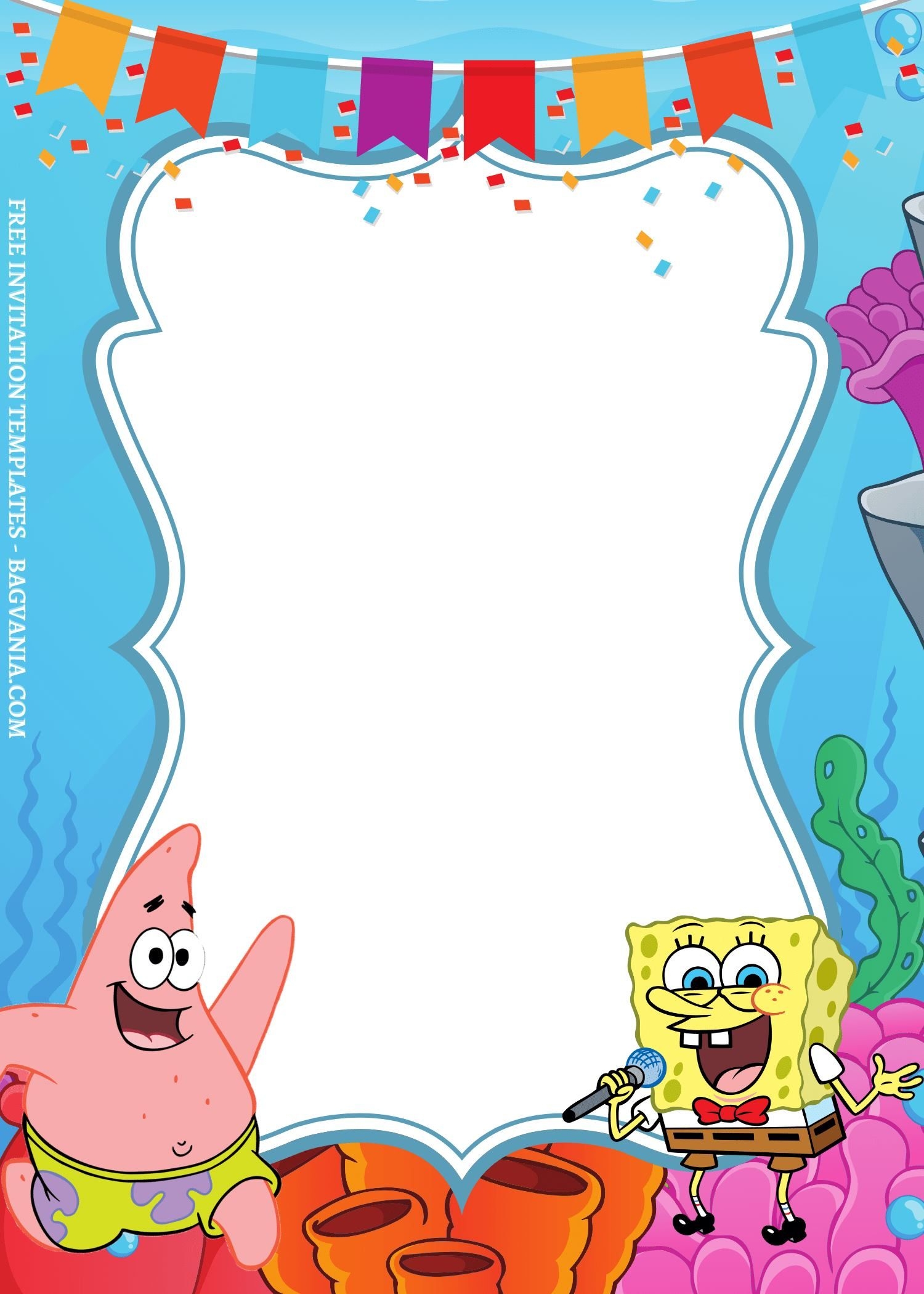 spongebob invitation template