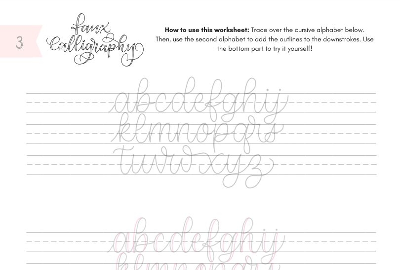 calligraphy worksheets
