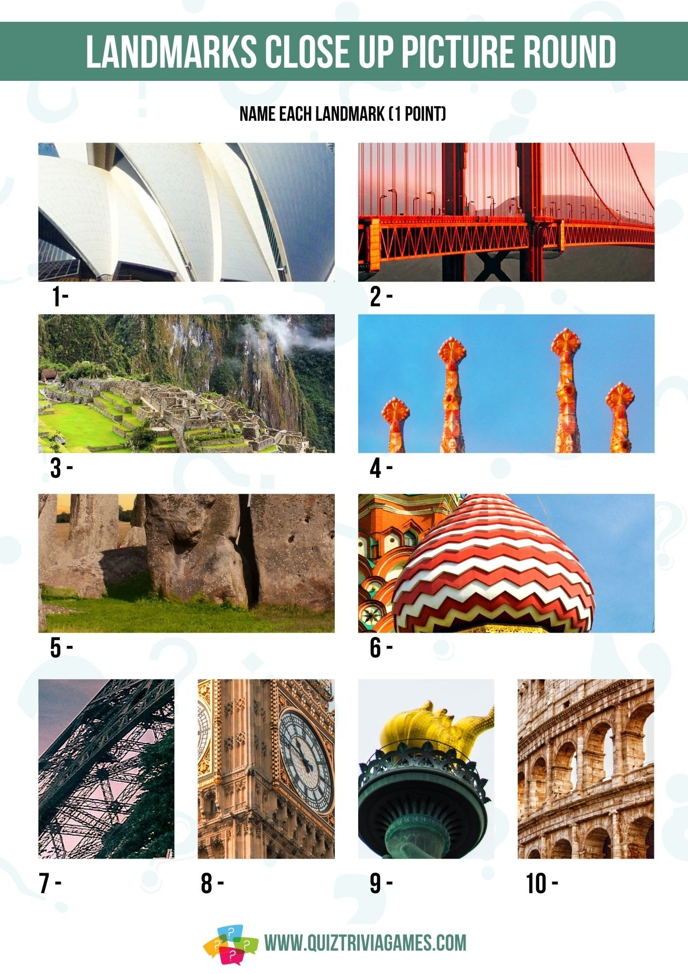 9 Free Printable Geography Picture Quiz Rounds Quiz Trivia Games 