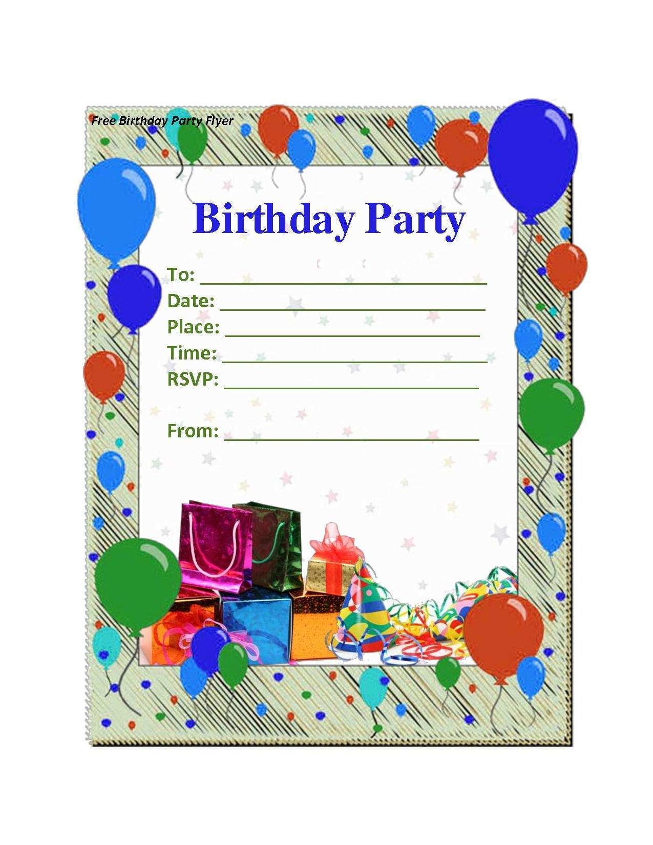 91 Blank Birthday Party Invitation Template Free Online Formating For 
