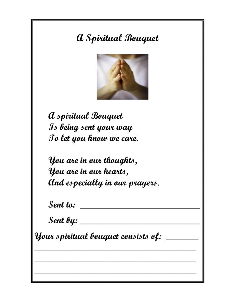 A Spiritual Bouquet Religous Ed Catholic Schools Week Catholic 