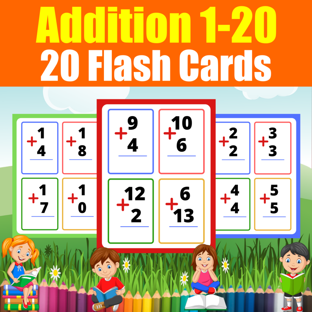 Addition Flash Cards Up To 20 L Printable Addition Practice Pages For 