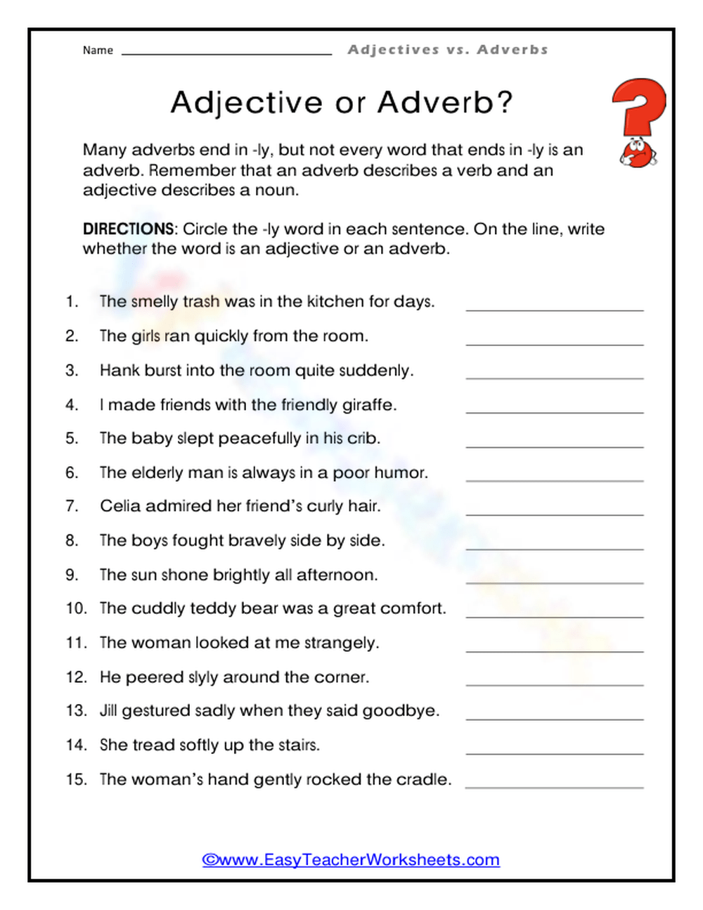 Adjective Or Adverbs Worksheet Live Worksheets Worksheets Library