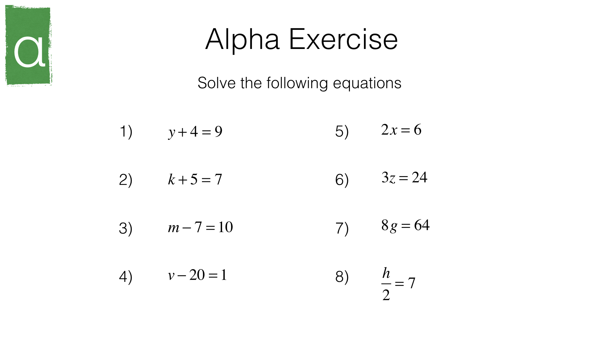 algebra equations worksheets
