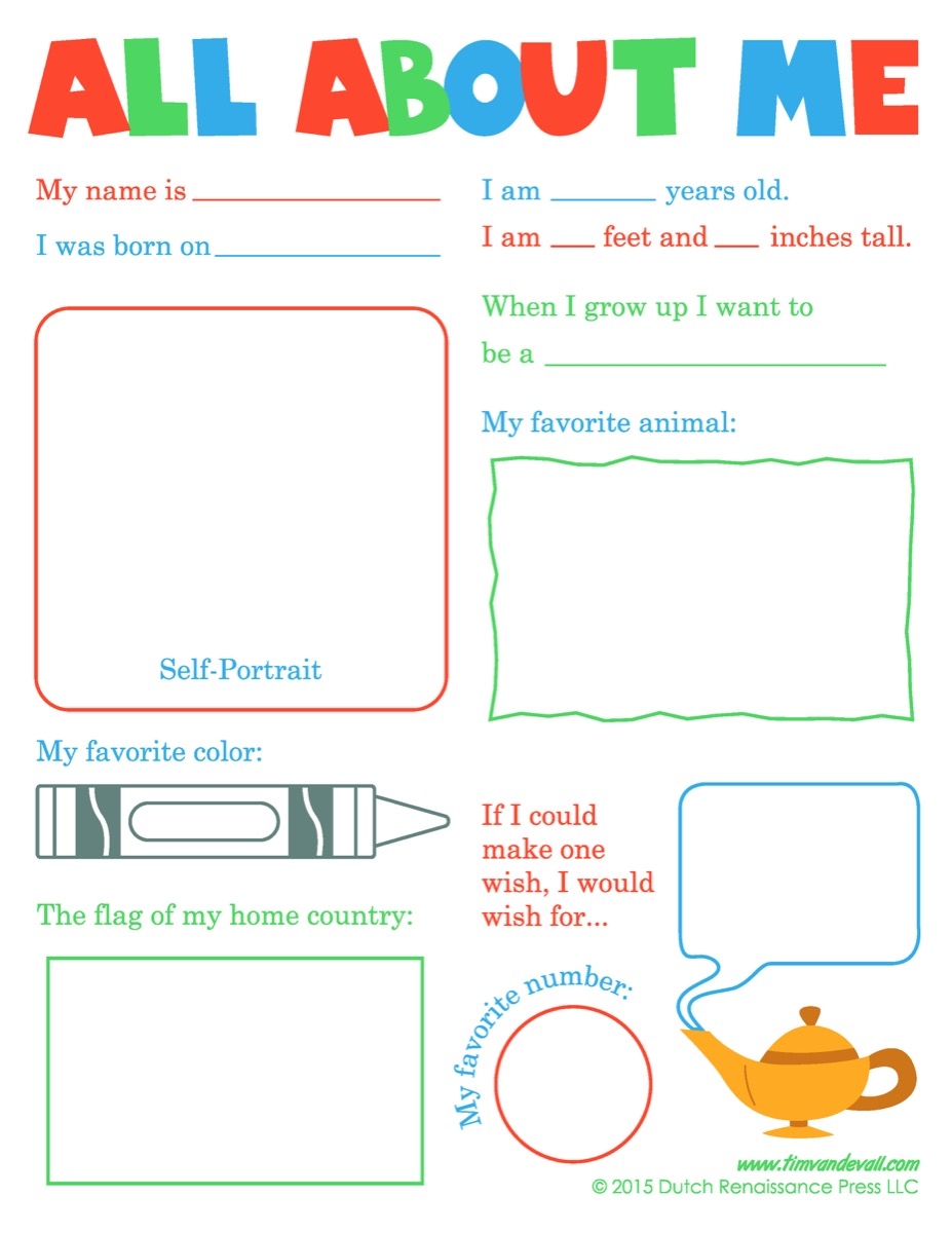 printable all about me worksheet
