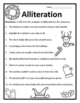 alliteration worksheets