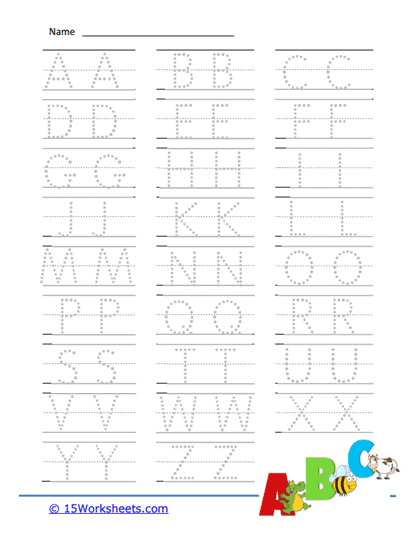 tracing the alphabet worksheets