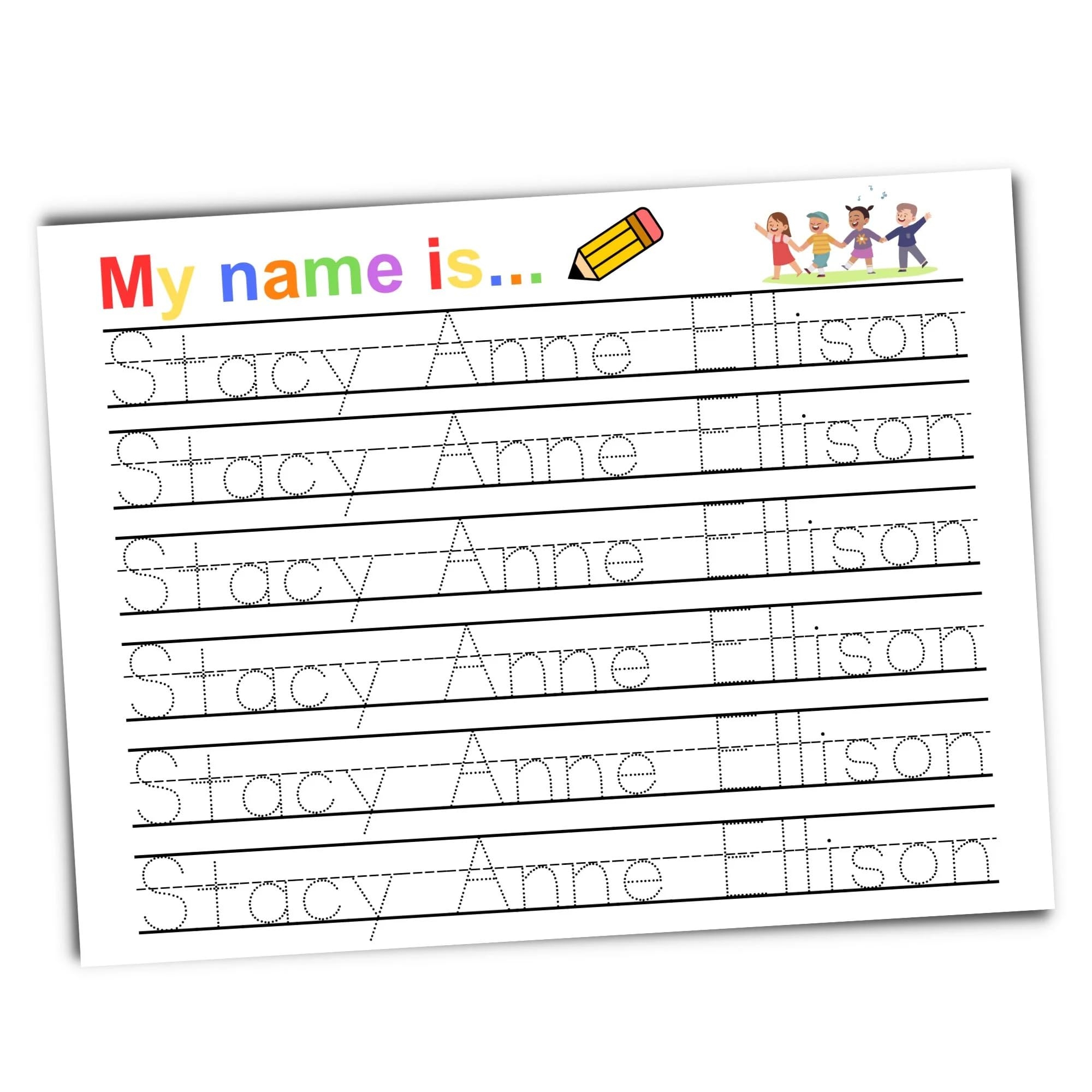 Amazon Personalized Name Tracing Worksheets Handwriting Practice 