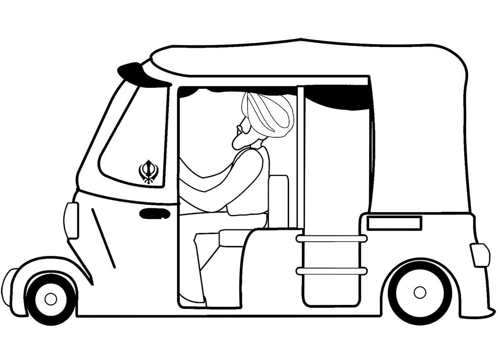 Auto Rickshaw Coloring Page Free Printable Coloring Pages For Kids