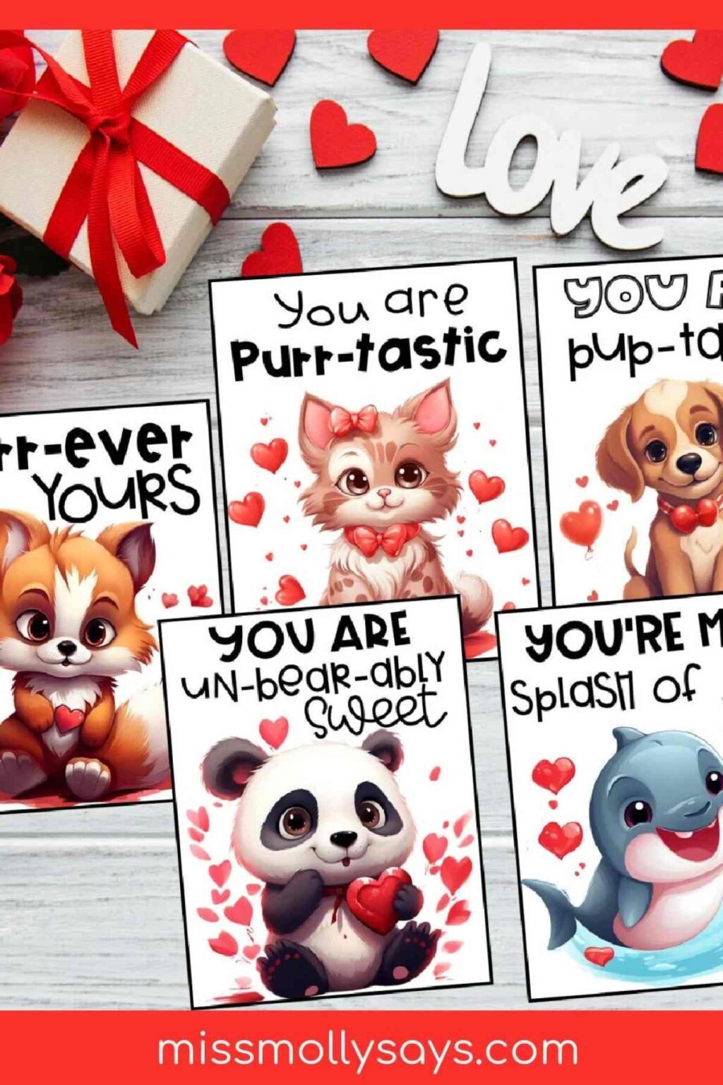 Baby Animal Printable Valentine For Kids Andrea 39 s Notebook