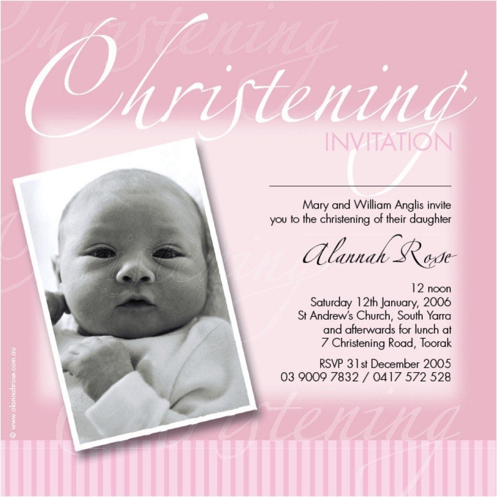 Baby Christening Invitation Templates
