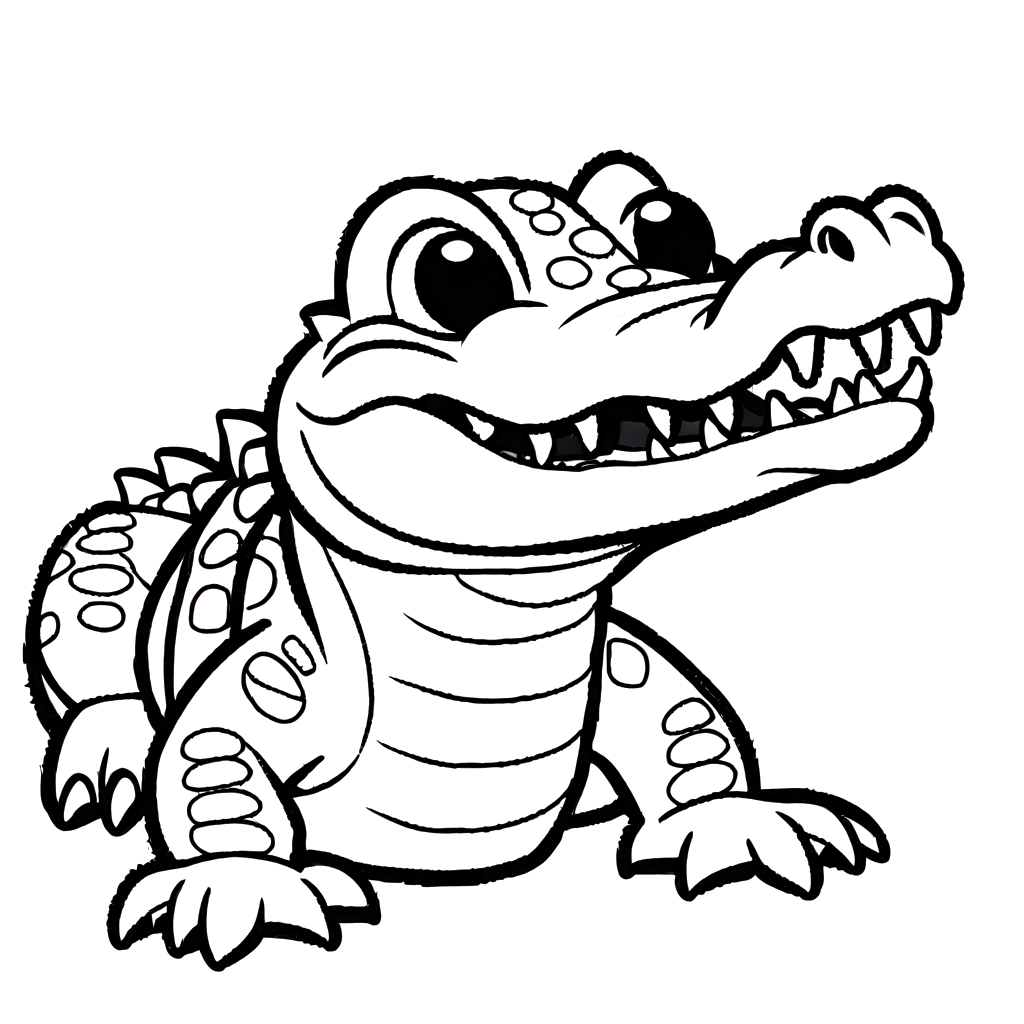 Baby Crocodile Coloring Page Lulu Pages