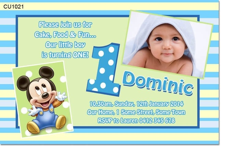 Baby Mickey Invitation