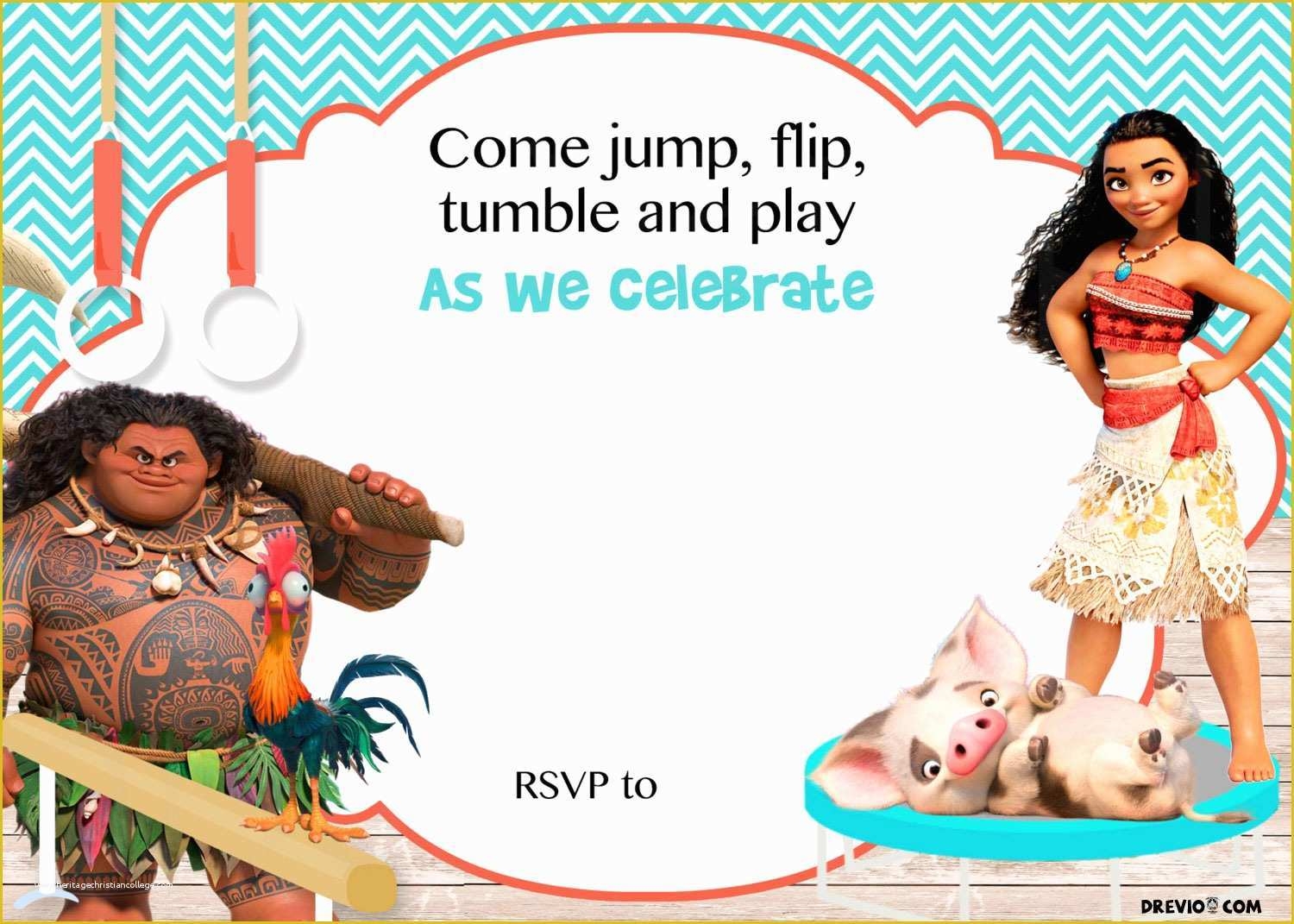 Baby Moana Invitation Template Free Of Free Moana Birthday Invitation 