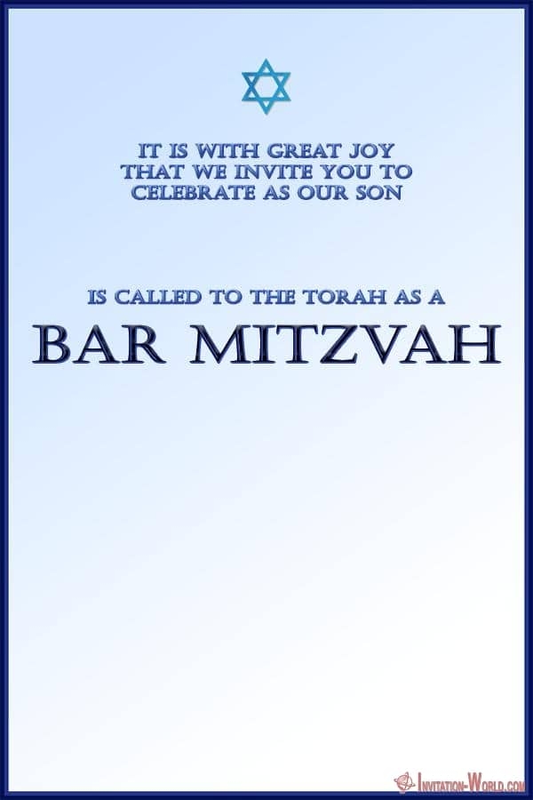 Bar Mitzvah Invitation Templates Easy To Customize Invitation World