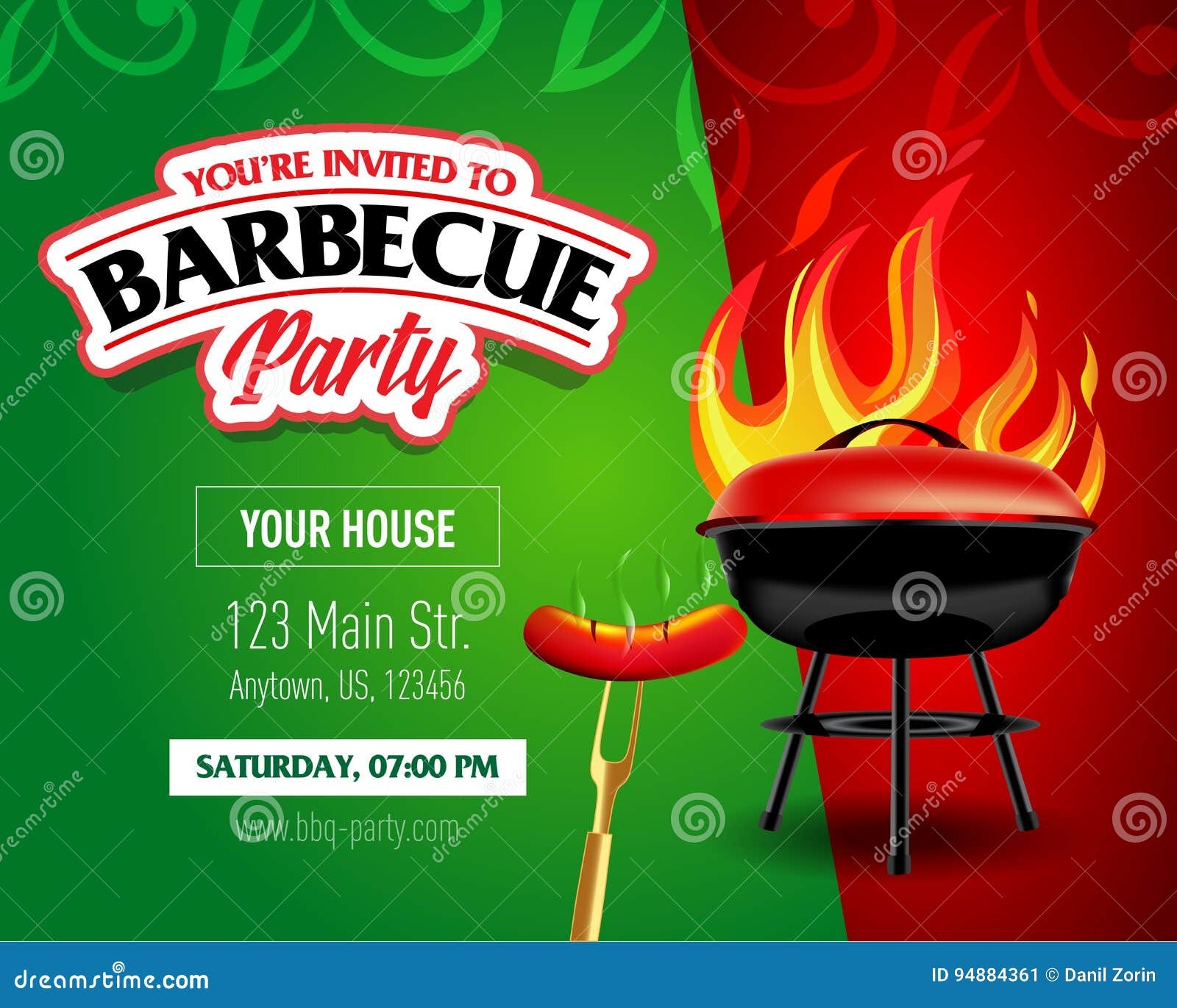 Barbecue Party Design Barbecue Invitation Barbecue Logo BBQ Template 