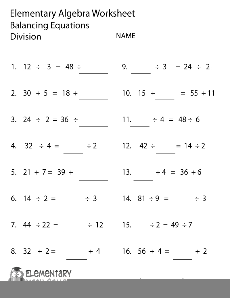 easy algebra worksheets
