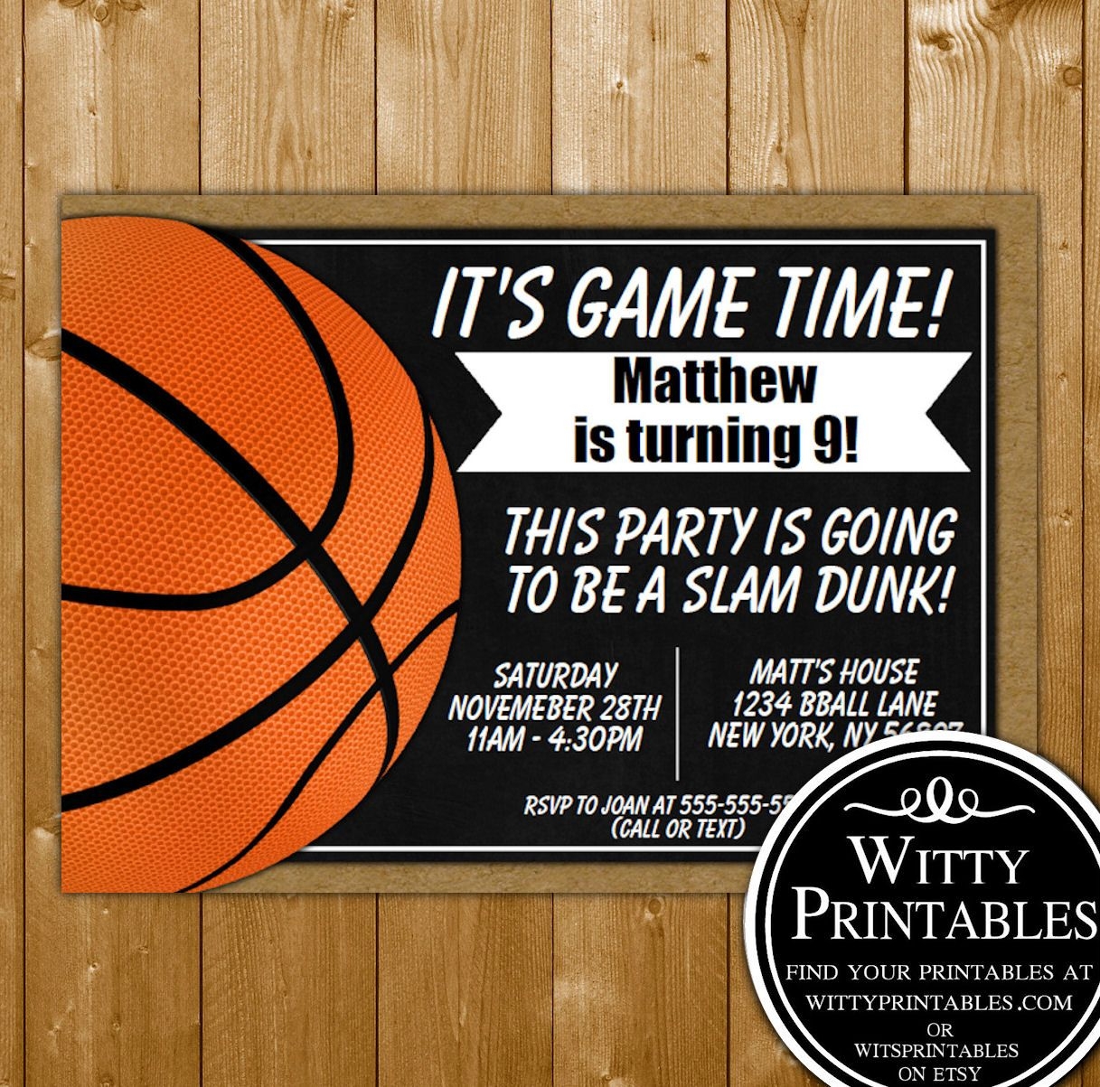 basketball invitation template