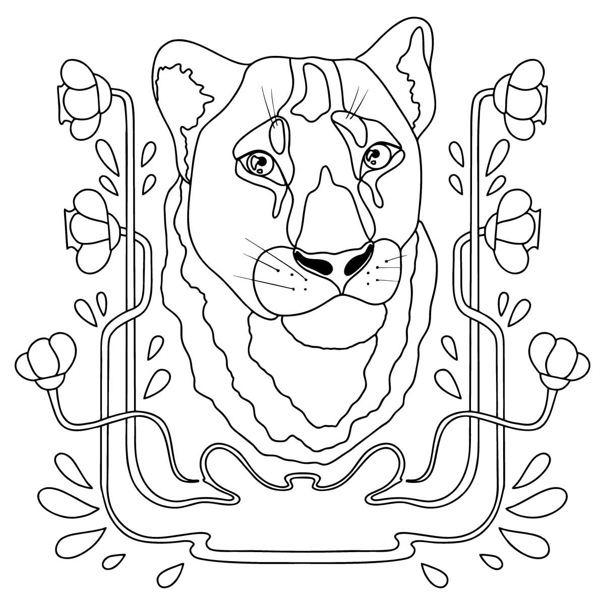 Lioness Coloring Pages