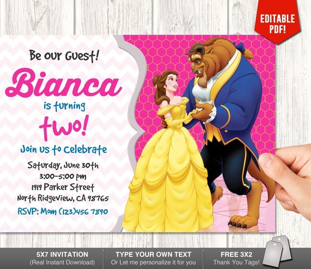 Beauty And The Beast Invitation My Party Templates