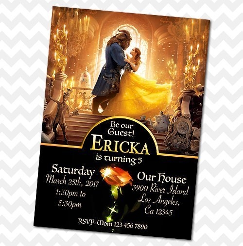 Beauty And The Beast Movie Invitation My Party Templates