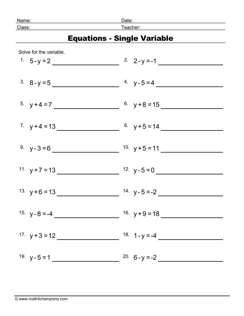 Beginning Algebra Free Printable Worksheets Printable Worksheets