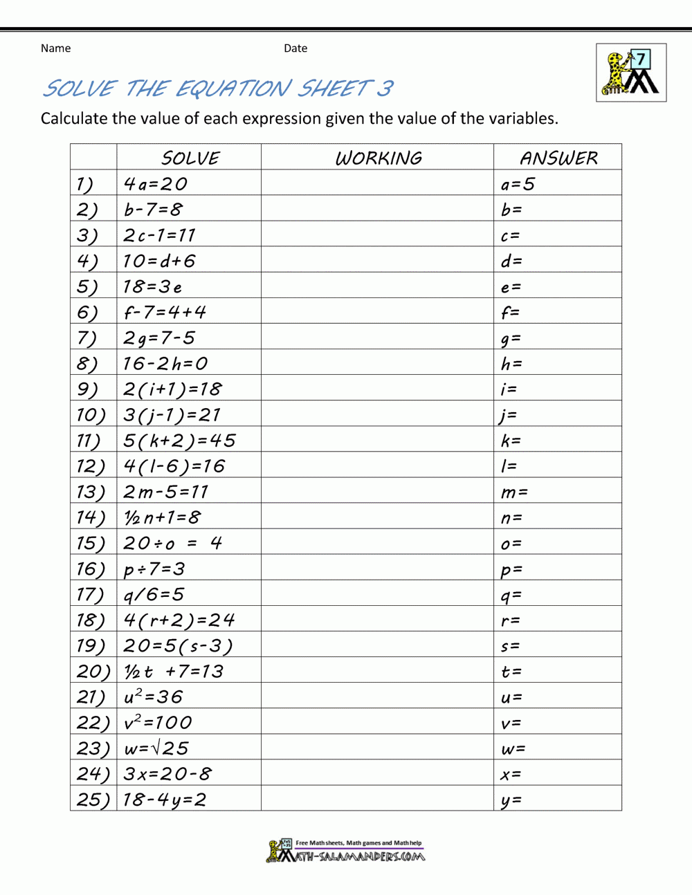 Beginning Algebra Free Printable Worksheets Printable Worksheets