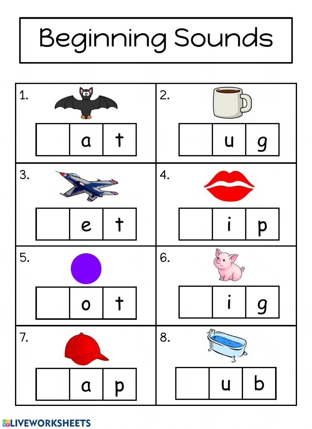 beginning sound worksheets
