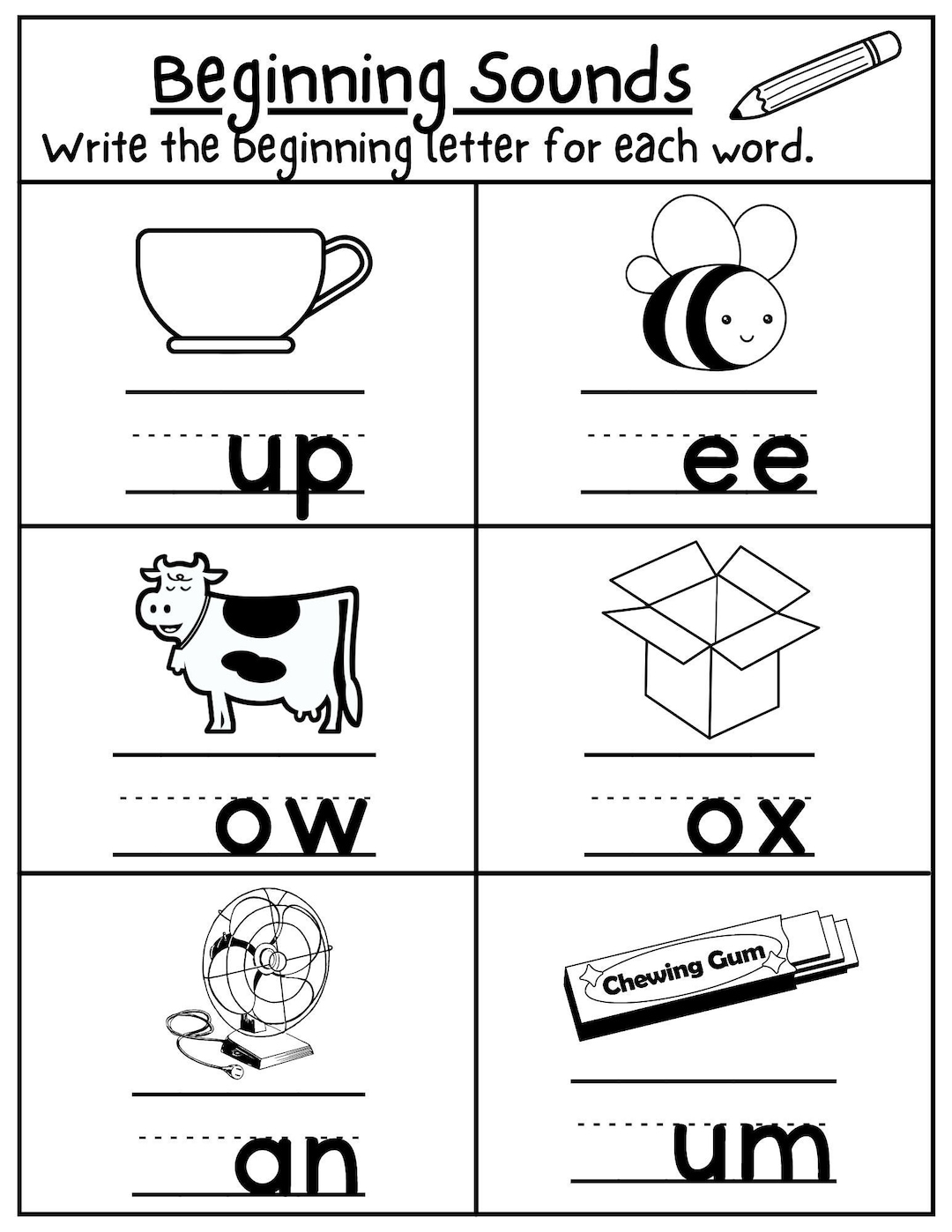 kindergarten free worksheets