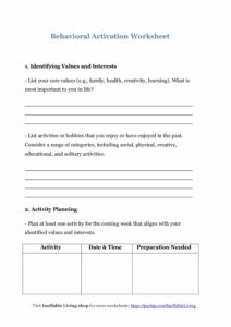 Behavioral Activation Worksheet