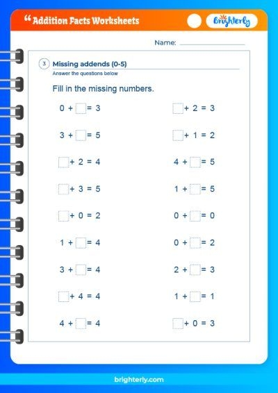 Benefits Of Addition Facts Worksheets PDFs Brighterly