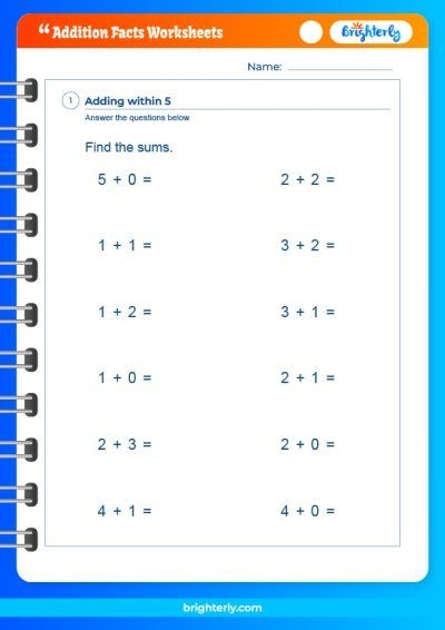 Benefits Of Addition Facts Worksheets PDFs Brighterly