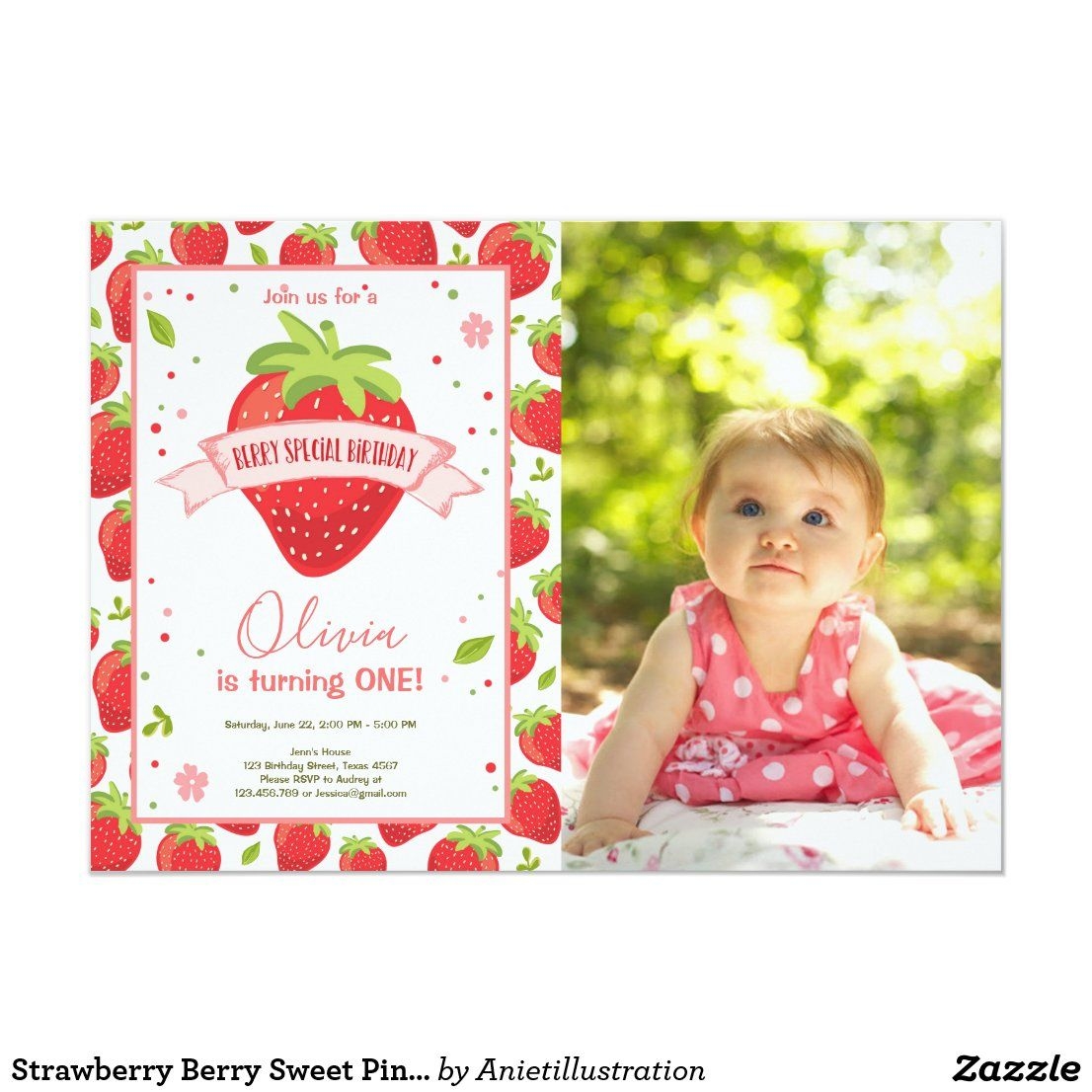 berry first birthday invitation template free
