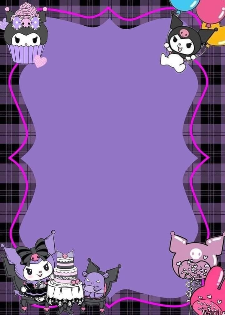 Best 12 Kuromi Birthday Invitation Template Editable Kuromi Invite
