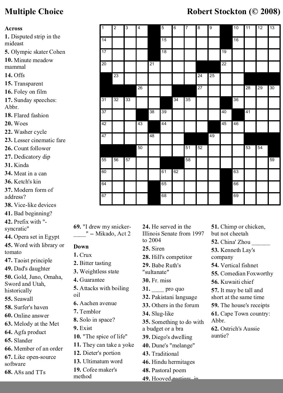 printable usa today crossword puzzles